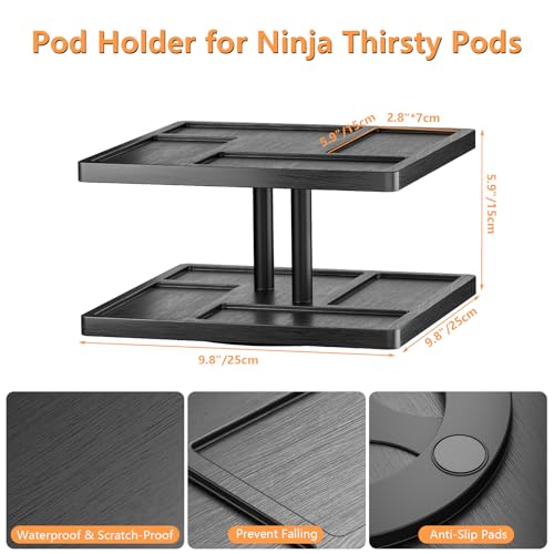 Image of Flavor Storage Holder for Ninja Thirsti, 360 Rotating Storage Rack Holds 24 Pods, Compatible with Ninja Thirsties Drink System Soda Machine Syrup Holder Accessories (Shelf Only)