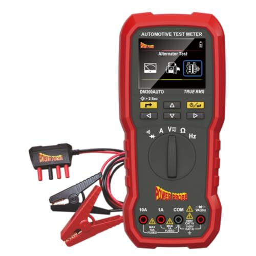 Power Probe DM300AUTO Digital Automotive Multimeter True RMS 6000 Count Colour TFT Meter 12V 24V Battery and Alternator Tester Cranking Test Fuse Current CAT III 1000V