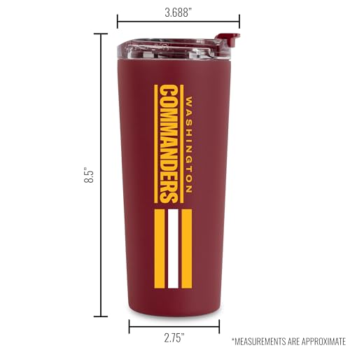 Image of Rico Industries NFL Football 24oz Stainless Steel Tumbler with Lid and Dual Functioning Lid