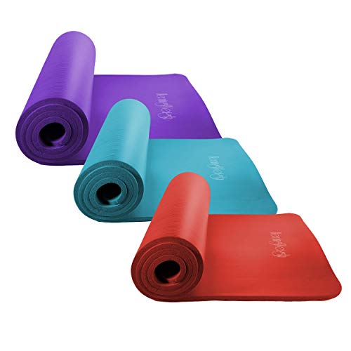 HemingWeigh 1/2-Inch Extra Thick High Density Exercise Yoga Mat with Carrying Strap for Exercise, Yoga and Pilates (3 Pack Combo)