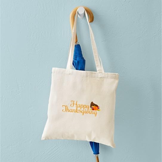 CafePress Thanksgiving Tote Bag Reusable Beige Canvas Shopping Bag