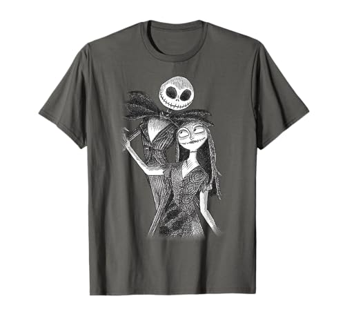 T-shirt Disney Jack & Sally Sketch idéal pour vos sorties cinéma et soirées cocooning