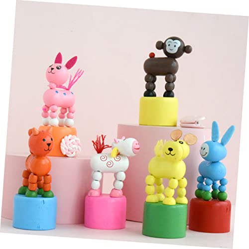 TOYANDONA 5 Unidades Brinquedo De Barril De Imprensa Fantoches De Dedo Animal Push up Brinquedo De B