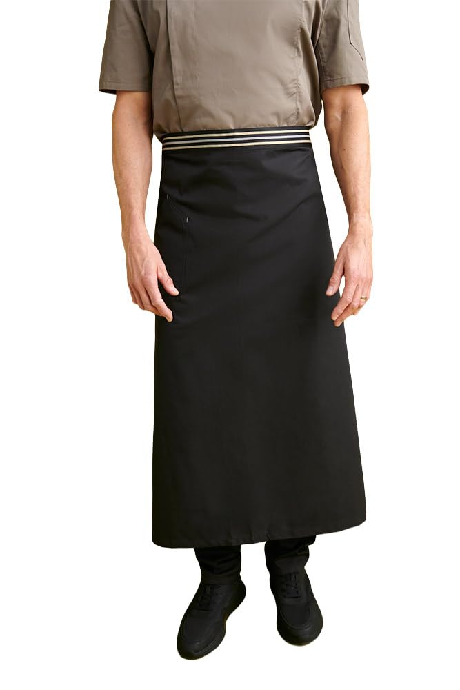 Grembiule francese per ospitalità professionale Unisex. Tasca con toppa asimmetrica sul lato destro. 65% poliestere 35% cotone. Abbigliamento cuoco / cuoco. Rif: 6421