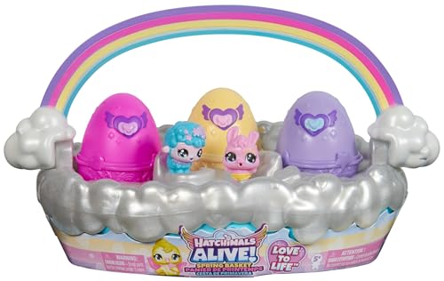 Hatchimals Alive Frühlingskörbchen - mit 3 selbstschlüpfenden Eiern und...