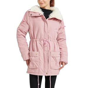 MEWOW Women’s Winter Mid Length Thick Warm Faux Lamb Wool Lined Jacket Coat