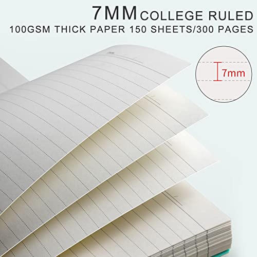 Ahgxg Spiral Notebook College Ruled - Large Spiral Journal A4 Notebook 8.5" X 11", 300 Pages Writing Journal For Work, 100Gsm Thick Paper, Plastic Hardcover, For Women Men Office School, Turquoise #TOP2