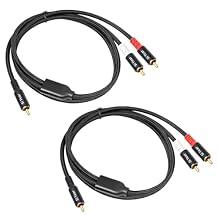RCA Y Splitter Cable, 1 Male to 2 Male RCA Adapter Audio Cables,Subwoofer Cable for Amplifiers/TV/subs/amps/Hi-Fis/Home Theater/receivers1M/2PACK