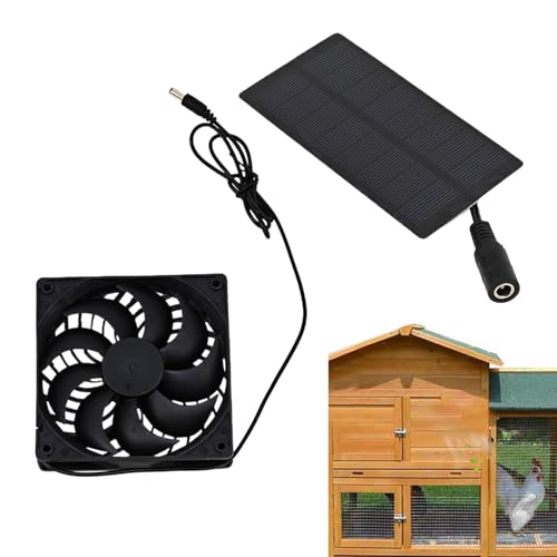 Genérico Ventilatore solare per pollaio – Ventilatore da 0,8 W per capannoni, di ventilazione per pollaio, casa di campagna, serra, casa per cani, tenda da campeggio, camper