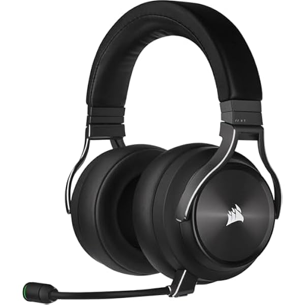 CORSAIR VIRTUOSO RGB WIRELESS XT Wieloplatformowy zestaw Bluetooth słuchawkowy, Dolby Atmos, mikrofon wysokiej jakości, kompatybilny z iCUE - PC, Mac, PS5, PS4, Nintendo Switch, mobilny - Czarny