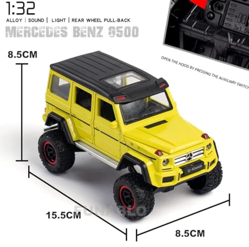 Image of PLUSPOINT Diecast Gwagon G-500 Toy Car 1:32 Scale Model,Pull Back Vehicles Alloy Simulation Supercar with Lights and Sound Also for Car Dashboard,Kids,Adult
