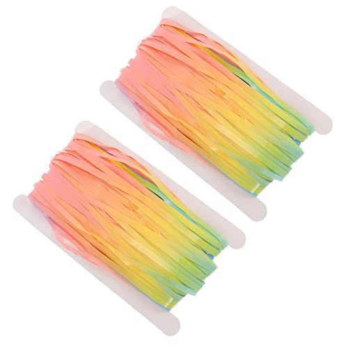 DECHOUS 2 Pack Blue Rain Tinsel Curtains Party Backdrop Decor Wedding Wall Drapes Plastic Tassel Curtain for Birthday Celebration