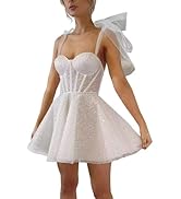 Fivsole Short Wedding Dress 2025 Lace Applique White Short Bridal Shower Dress Mini Homecoming Dr...