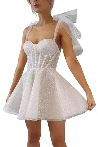 Fivsole Short Wedding Dress 2025 Lace Applique White Short Bridal Shower Dress Mini Homecoming Dresses