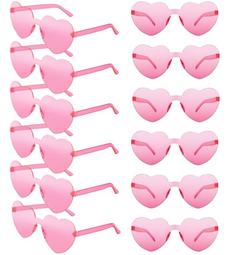 Catálogo de Monturas de gafas para Mujer al mejor precio. 42 12 Pares Gafas de sol con forma de corazón para mujer Gafas de sol sin montura con forma de corazón para fiestas (Rosado)