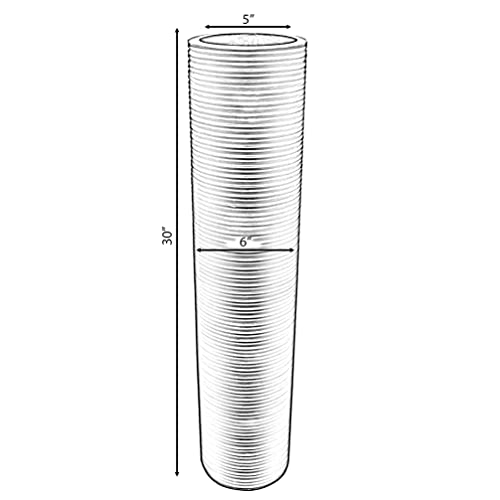 Brown Decorative Contemporary Mango Wood Ribbed Design Cylinder Shaped Floor Vase, 30 Inch #TOP3