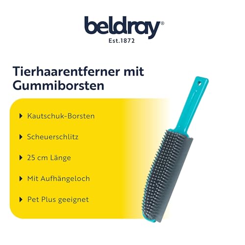 Beldray Tierhaarentferner für Teppich & Auto, Tierhaarbürste mit Gummiborsten für Möbel & Autositze, Pet Hair Remover für Waschmaschine geeignet, mit Aufbewahrungshaken
