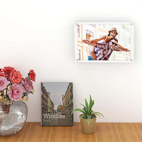 AITEE Acryl-Bilderrahmen, schwebend, 21,6 x 28,9 cm, transparente Fotorahmen, für Büro/Zuhause/Wohnzimmer – Bild 6
