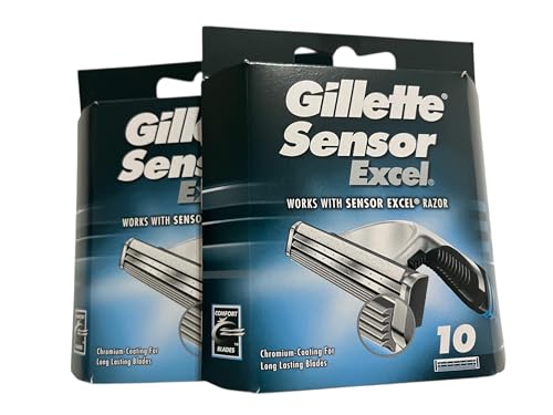 Gillette Cartuchos Sensores Excel – 10 unidades, pacote com 2