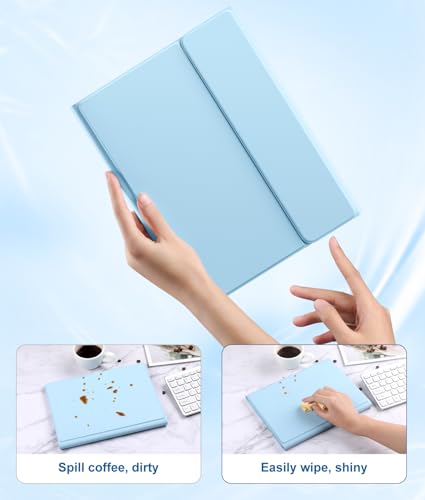 Image of Harvopu Compatible for iPad 11th 10th Generation Case with Keyboard, Folio Cover with Pencil Holder, Multi-Touch Trackpad, 7 Color Backlit, Detachable Keyboard for iPad (A16) 11th /10th Gen (Sky Blue)