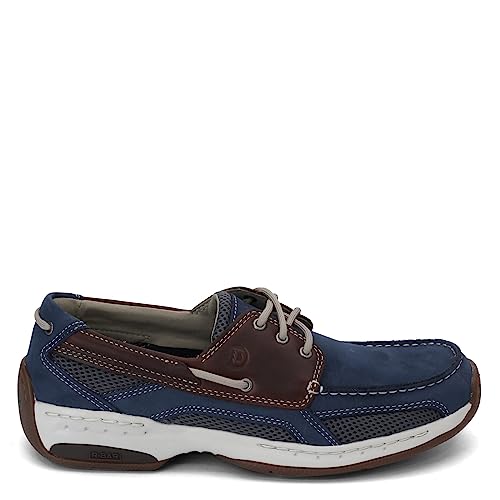 Image of Dunham Men's Boat Shoes, Blue Multi, 9.5 X-Wide