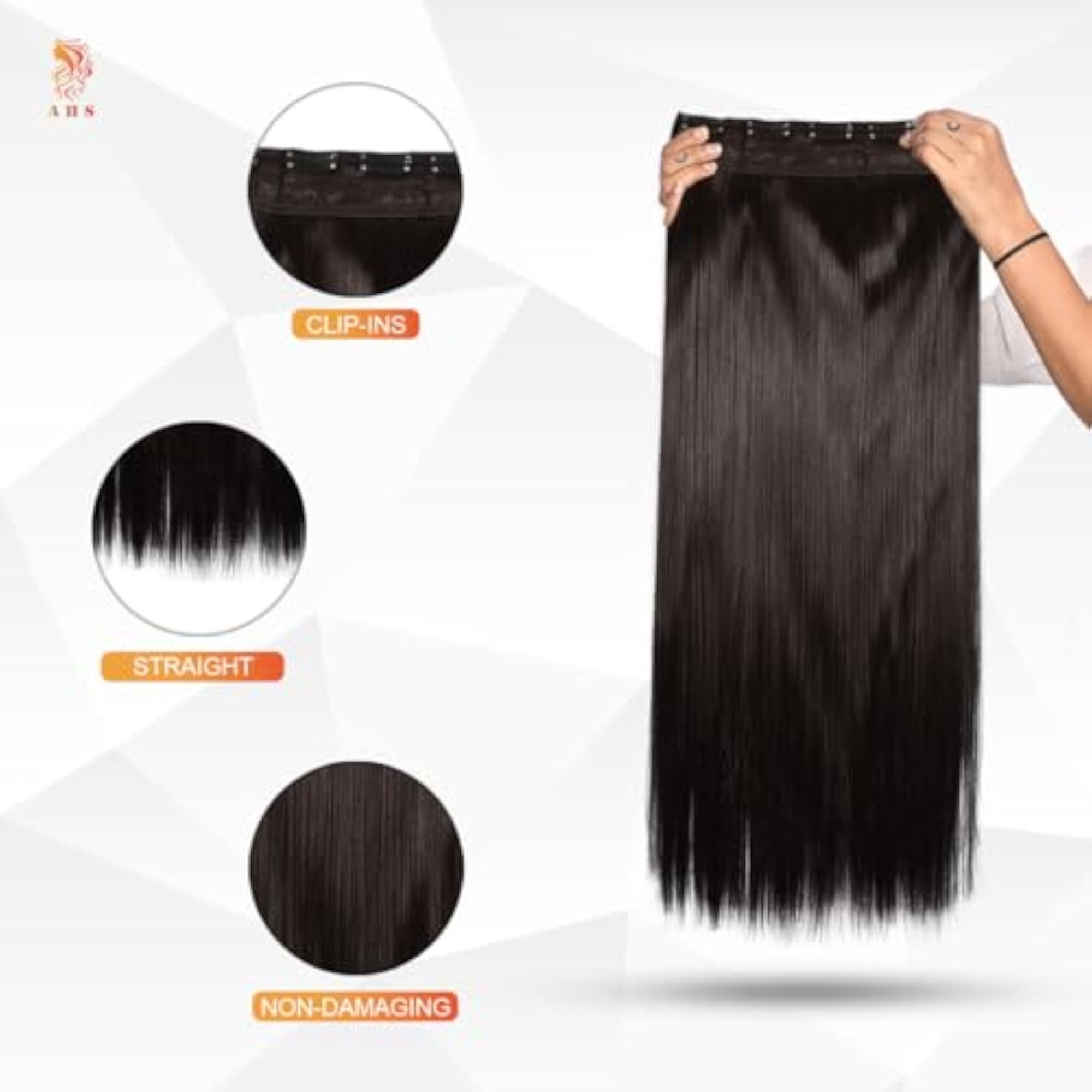 Premium Natural Dark Brown Clip In Straight Hair Extensions for Women