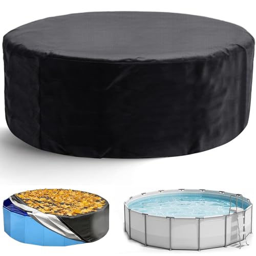 Runde Whirlpool-Abdeckung 215 * 70cm 420D volle Abdeckung UV-beständig wasserdicht tragbar für Whirlpools im Freien idealer Ersatz für 6 Personen Whirlpool (Schwarz 215 * 70cm)