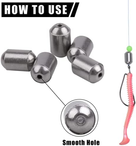OROOTL Fishing Sinkers Iron Weights Set, Egg Oval Shaped Fishing Weight Assortment Bass Casting Tool Fishing Terminal Tackle Box