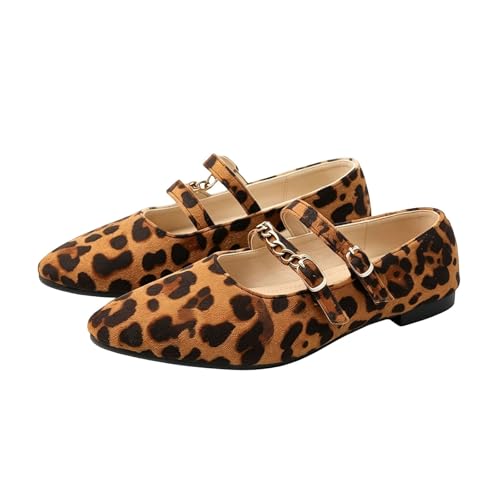 Ballerines confortables en daim style Mary Jane à bout pointu et boucle