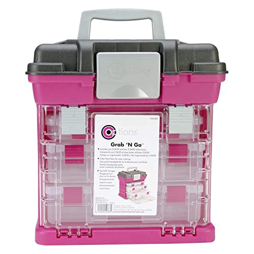 Creative Options 1363-85 Grab N' Go Rack System with Two No.2-3630 Deep Pro-Latch Organizers and One No.2-3650 Organizer, Magenta/Sparkle Gray,Medium by Creative Options - Image 2