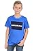 Calvin Klein Boys' Short Sleeve Graphic Crew Neck T-Shirt, Comfortable, Relaxed Fit, Washed Prince Blue, 14-16