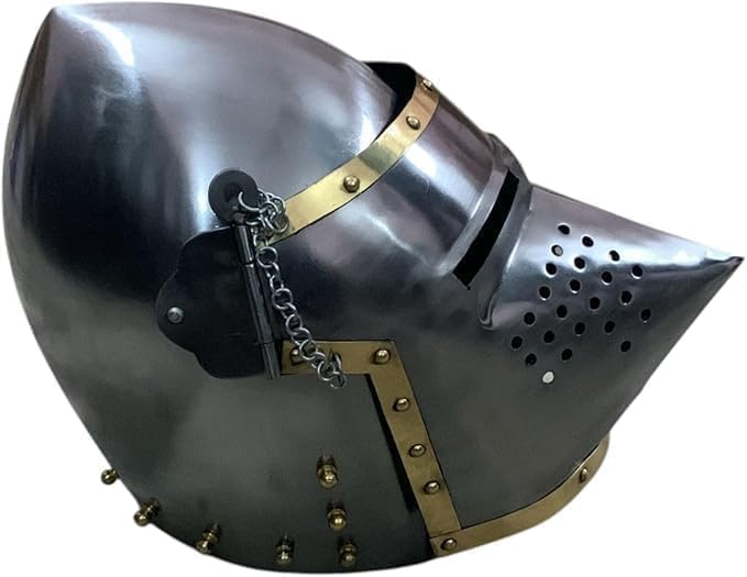 Medieval Pig Face Helmet Knight Crusader Bascinet Armor Helmet 18g Steel LARP Warrior Cosplay Costume for Adult
