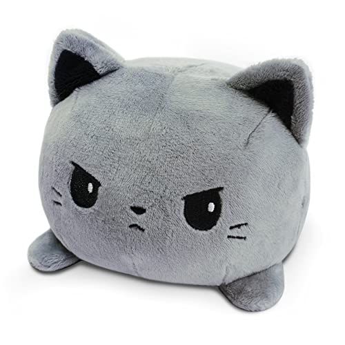 image for TeeTurtle - The Original Reversible Cat Plushie - Gray Catzilla - Cute