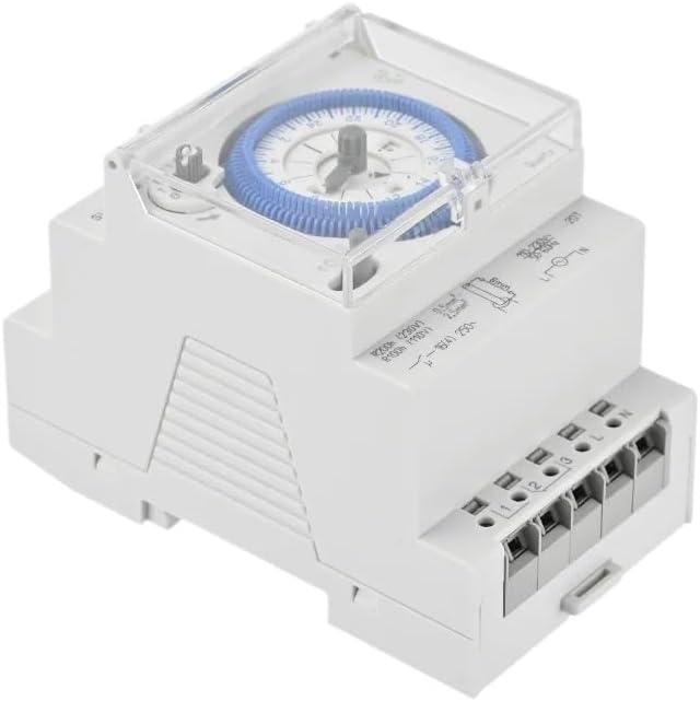 AC220V Din Rail Mechanical Timer Relay Electrical Programmable 24 Hour Time Switch 15 Minutes 96 Times