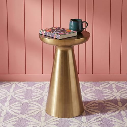 Image of Wakefit Glimra Golden Electroplated Side Table |Mirror Gold Finish | Bed Side Table|End Table for Living Room, Bedroom, Office, Coffee Table in Gold | Stylish & Comfortable Furniture for Home Decor