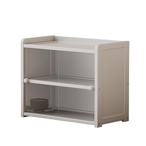 Ornatego 両開きカウンタートップ収納キャビネット 防塵設計ミニマル収納棚 モダンキッチンキャビネット 食器・コーヒーカップ・ティーセット・調味料ボトル対応 多層収納 約幅60×奥行30×高さ80cm 木製構造 お手入れ簡単 台...