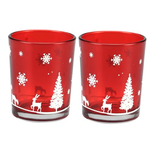 HOOTNEE 2pcs Christmas Candle Holders Decorative Candle Cups for Scented Holiday Home Decor Unique Design for Festive Atmosphere and Projects
