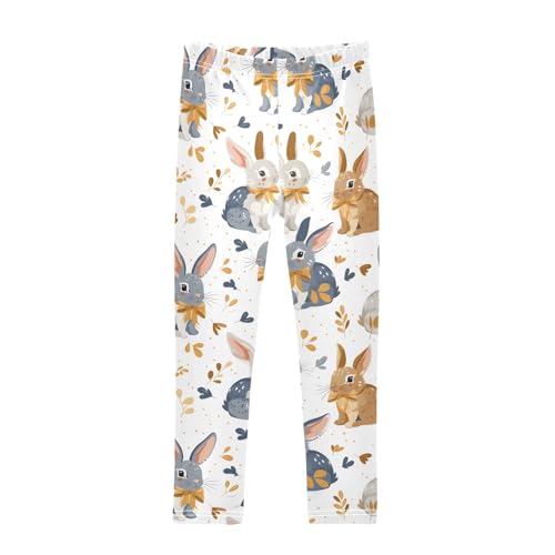 Rabbit Tie A Bow Girls Leggings Athletic Pants Tights Stretch Bottom