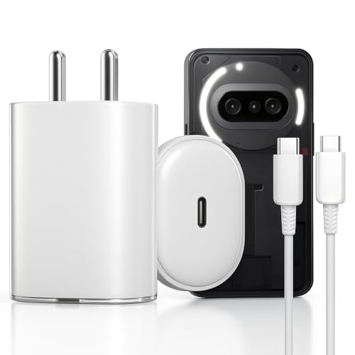 Image of Original 45W PD3.0 Charger Adapter & Original C to C Cable Complete Combo for Phone 1 /2 / 2a / 2a Plus / 3a / 3a Pro /Phone 2 Pro /Galaxy S /A /M /F /Z /Note Series