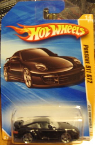 Hot Wheels 2010 Porsche 911 GT2 New Models BLACK #014 (LONG CARD VERSION)