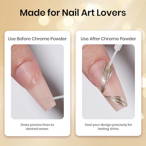 Image of Beetles Liner Gel Top Coat - Decoration Sealing Nail Gel with Fine Brush for Detailed Designs, Strong Adhesion for Mirror Chrome Powder, Rhinestones & Gap Filling UV Light Cure