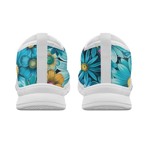 Image of Floral Sneakers for Women Colorful Art Shoes for Women Slip On Casual Work Shoes