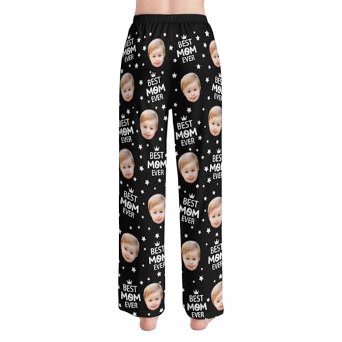 YESCUSTOM Custom Face Pajama Pants for Dad Mom, Personalized Photo Pajama Trousers PJ Bottoms Gift for Father's Mother's Day2