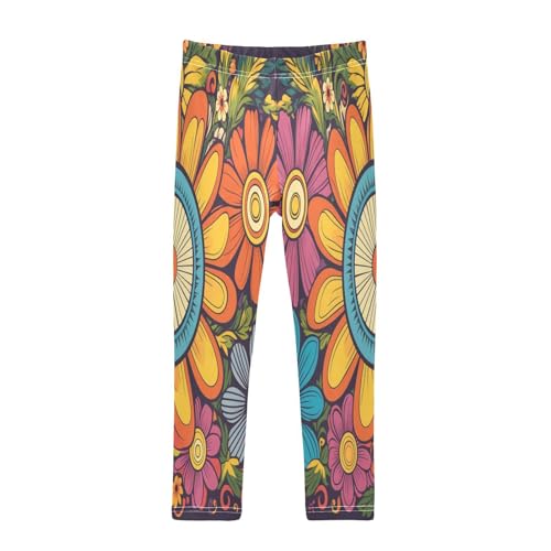 Toddler Girls Leggings Printed Yoga Pants Leggings Four Color Flower for Kids