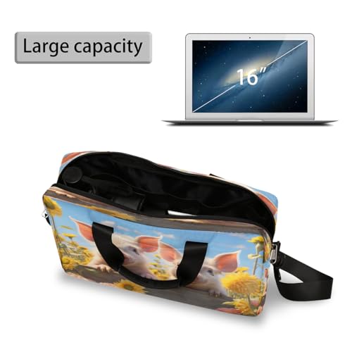Bolsa para laptop con diseño de cerdito y girasol miniatura 5