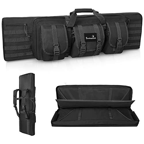 SUNBA YOUTH Double Long Soft Rifle Bag, Outdoor Tactical Rifle Case Carbine Rifle Gun Bags Case, Perfect for Rifle and Pistol Storage or Transportation,Available Length in 36\" 42\"
