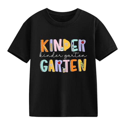 Toddler Girls First Day of School Shirt Kindergarten Pattern T-Shirts Kid Back to School Outfits Cute Crewneck Tees2
