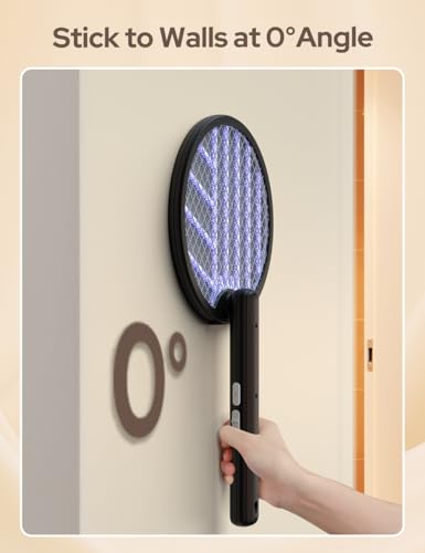 Image of COSTAR Foldable Mosquito Bat Rechargeable with UV Light Lamp, 2-in-1 Mosquito Racket, Electric Fly Swatter, 1200mAh Long-Lasting Battery, Rotatable Bug Zapper - Black