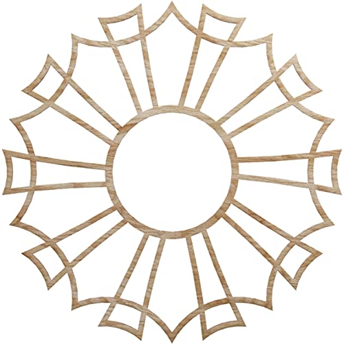 Image of Ekena Millwork 28 inchOD x 9 7 /8 inchID x 1 /4 inchT Augustus Wood Fretwork Pierced Ceiling Medallion, Red Oak