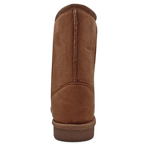 LAVRA Girls Faux Fur Lined Winter Boots Suede Mid Calf Warm Snow Shoes3